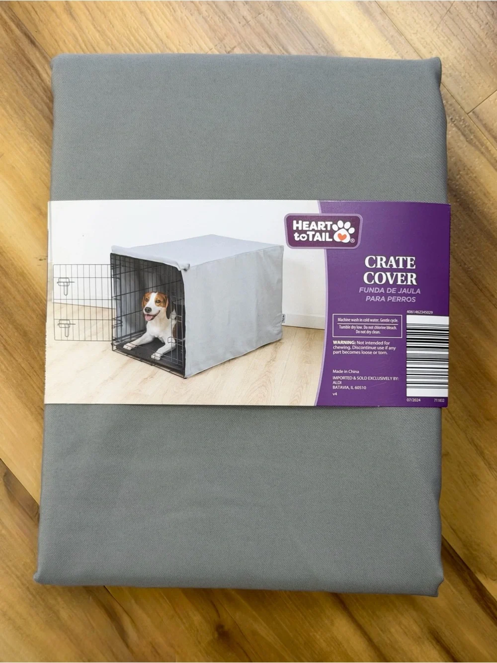 Heart to Tail Gray Crate Cover for Small Pets